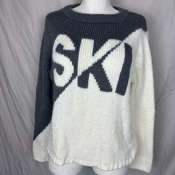 Wooden Ships "SKI" Womens SM/MED Mohair/Wool Blend Colorblock Sweater Pullover - Picture 11 of 15